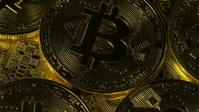 Bitcoins Rotating Macro View Seamless Loop