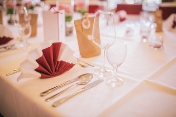 Tischdekoration Hochzeitsessen