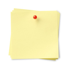 Yellow Sticky Note isolated on white background, clipping path included