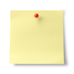 Yellow Sticky Note isolated on white background, clipping path included