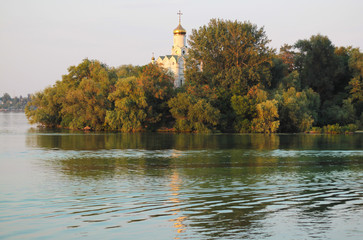 church on a river 