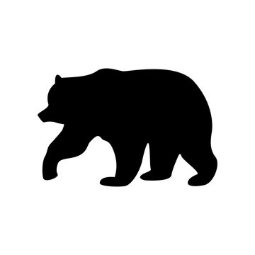 Bear black color icon .