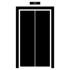 Elevator doors black color icon .