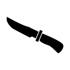 Knife of hunter black color icon .