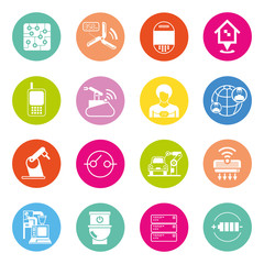 internet of thins and smart technology concept icons