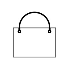 Shopping bag black color icon .