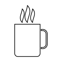 Cup with hot drink black color icon .