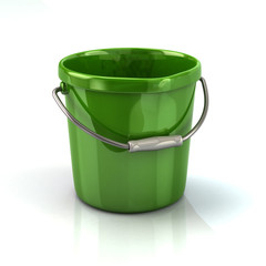 Empty green bucket