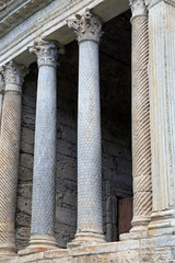 CAMPELLO SUL CLITUNNO (UMBRIA), ITALY - 29 JUNE 2017 - A town between Spoleto and Trevi in Umbria region, with the historical 