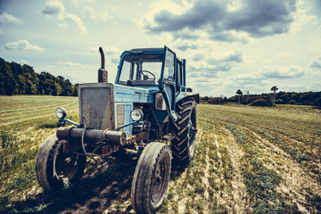 Old tractor in the field