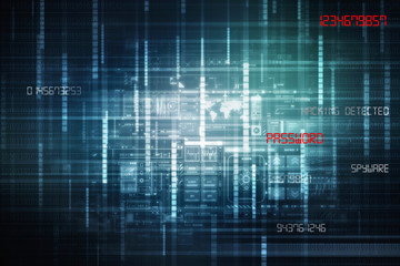 Digital abstract Cyber Attack 