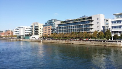 Dublin view of the quays river Liffey Ireland