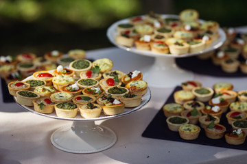 Nice aranjment with mini tarts catering for party