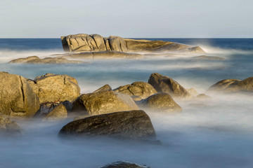 Coastal with rocks ,long exposure picture from Coasta Brava, Spain