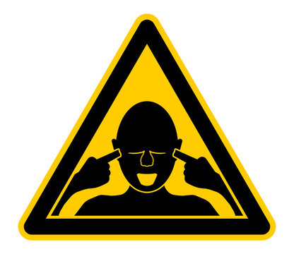 wso286 WarnSchildOrange - german: Warnschild - Warnung vor hohem Lärmpegel - english: warning sign - risk of high noise levels - xxl g5379