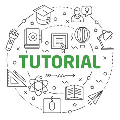 Line Flat Circle illustration tutorial