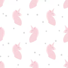 Keuken foto achterwand Eenhoorn Eenhoorns in patchwork-stijl naadloos vectorpatroon