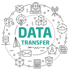 Line Flat Circle illustration data transfer