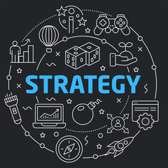 Black Line Flat Circle illustration strategy