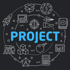 Black Line Flat Circle illustration project