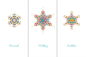 Vector elements for design template. Ornate decor for invitations, greeting cards, certificate, labels, badges, tags