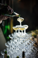 Pyramide de champagne, mariage