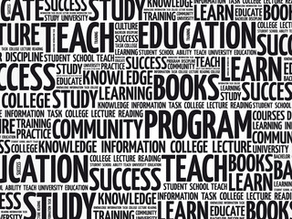 Education word cloud collage texture, background concept