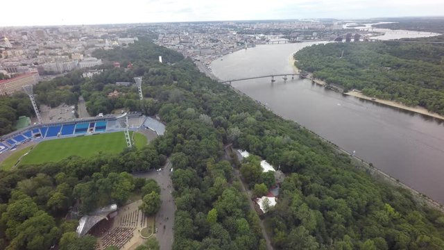 summer in Kiev, Mariinsky Park, aerial view, raw, 4K