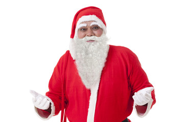 Front view of Santa Claus over white background 