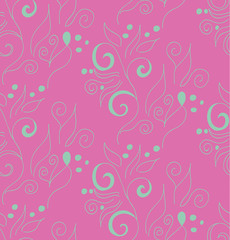 Abstract seamless pink floral pattern, vector