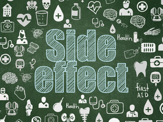 Health concept: Side Effect on School board background