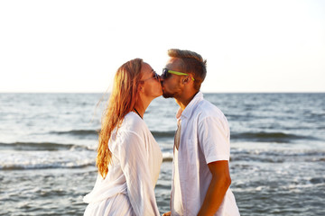 two lovers on beach 