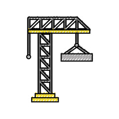 Fototapeta na wymiar crane construction isolated icon vector illustration design