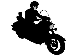 Old big bike on white background