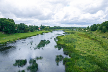 Kuldiga bridge and river at Latvia summer. 2017