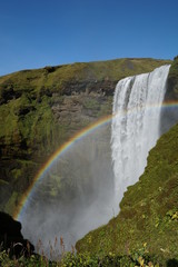 Rainbow at waterfall