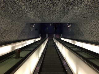Stairs and lights going down