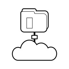 folder document with cloud vector illustration design
