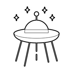 ufo flying isolated icon vector illustration design