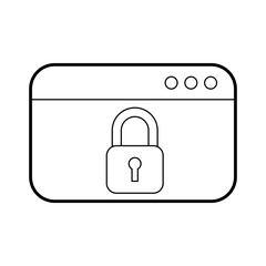 webpage with safe secure padlock icon vector illustration design
