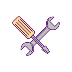 wrench and screwdriver isolated icon vector illustration design