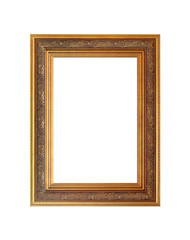Gold old frame Isolated on white.