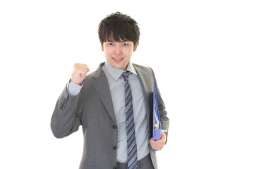 ガッツポーズのビジネスマン