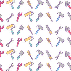 Obraz premium set tools pattern background vector illustration design