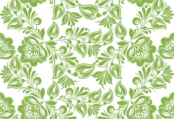 Greenery floral seamless pattern background, illustration. Spring color 2017, leaves foliage