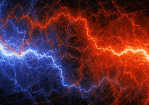 Fire and ice lightning, plasma and power background
