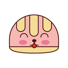 construction helmet kawaii character vector illustration design