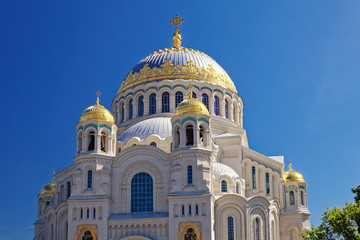 Kronstadt Naval Cathedral of Saint Nicholas near the Saint-Petersburg, Russia.