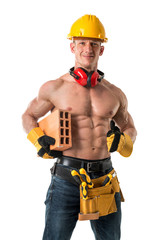 Powerful construction worker