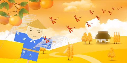 秋　田舎　風景　背景 © J BOY